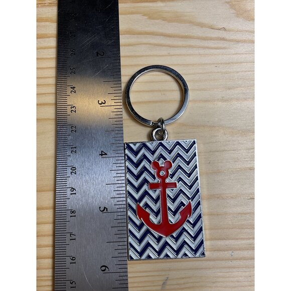 Disney Cruise Line Anchor Keychain With Chevron Pattern - Picture 2 of 5